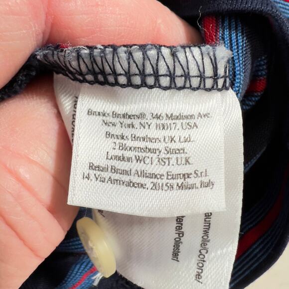 Brooks Brothers Country Club Polo Shirt XL Performance Golf Resort Multi Stripe - Picture 9 of 13